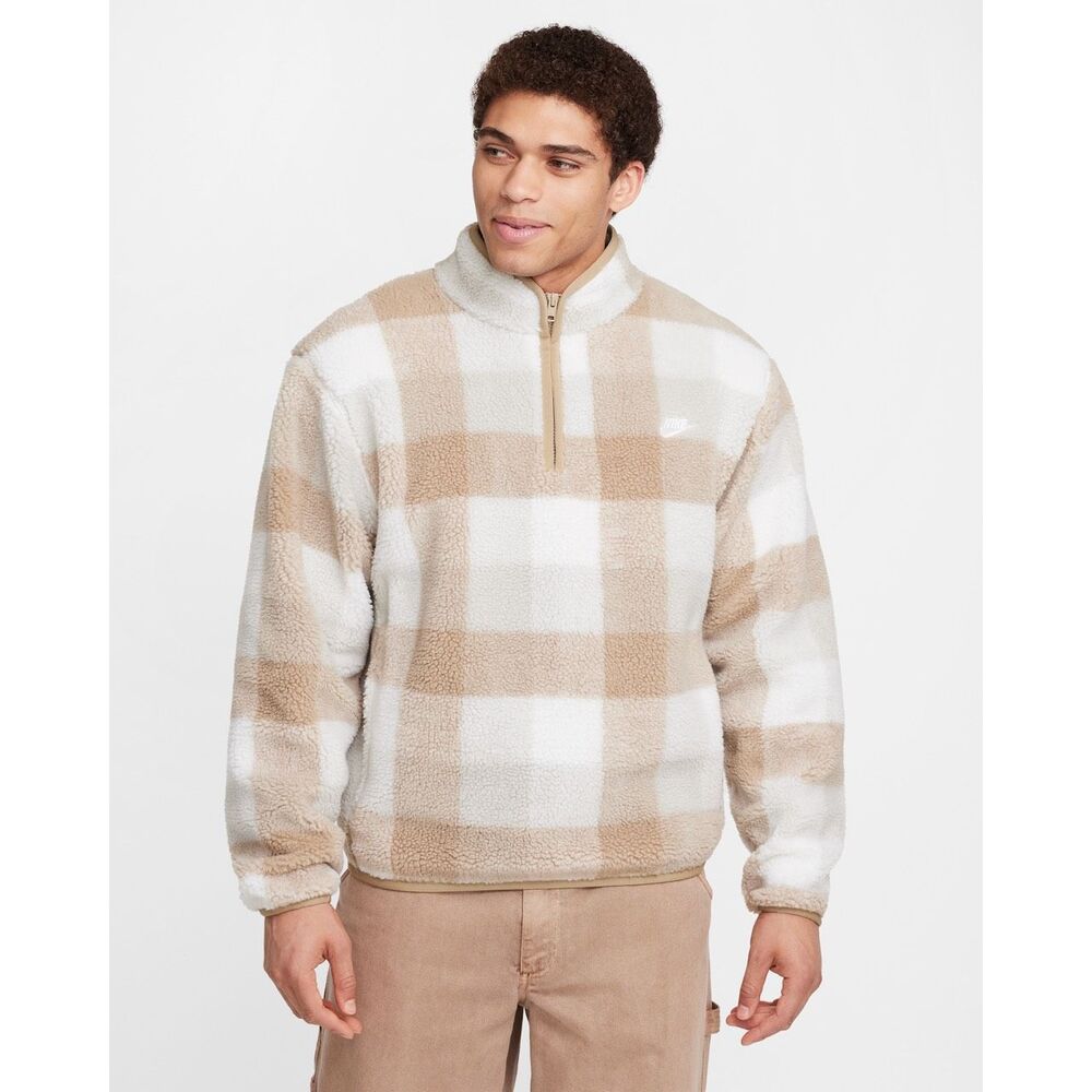 Nike Club Therma-FIT Winterized Golf 1/4 Zip Pullover Khaki/Sail/Light Bone Larg
